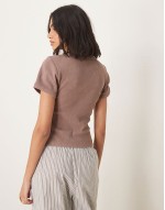 waffle baby tee in washed chocolate