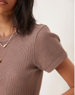 waffle baby tee in washed chocolate