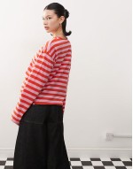 long sve top in pink and red stripe