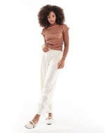 high neck top in brown texture