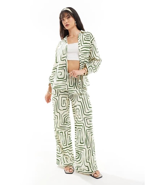 Tamar shirt and trouser co-ord in abstract print