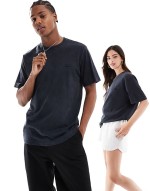 Unisex logo t-shirt in washed black