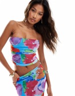 mesh co-ord in bright floral print