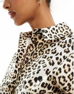 oversized shirt in leopard print