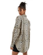 oversized shirt in leopard print