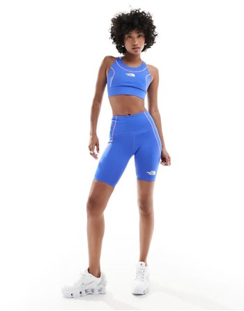Training Hakuun contour seam high waist legging shorts in blue