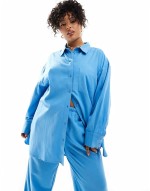 Premium Curve  Isabel mix & match linen look beach set in cornflower blue