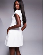 sculpted mini dress in white